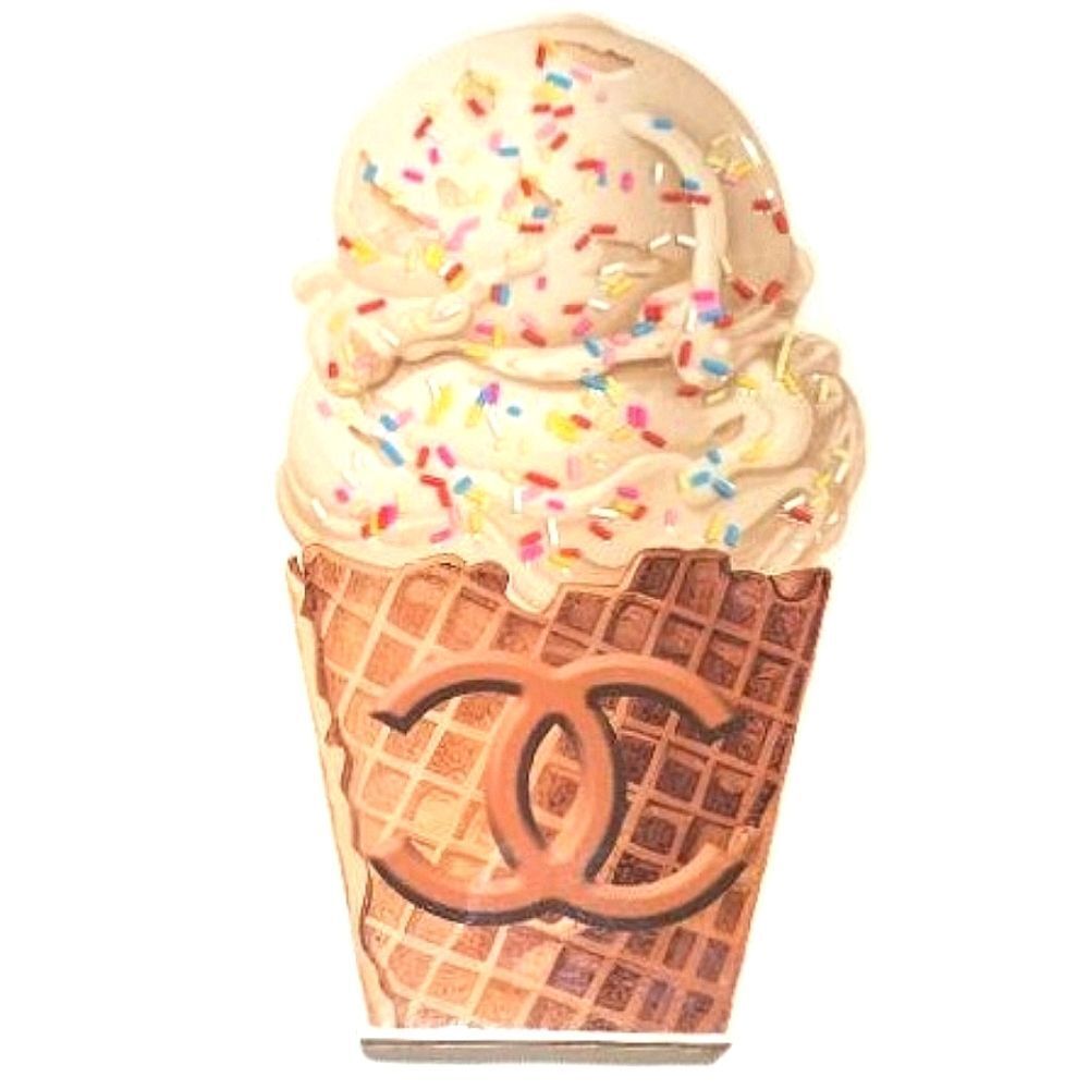 At Home Chanel Ice Cream Cone Wooden Decor